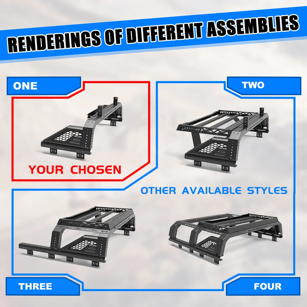 Adjustable Sport Bar Chase Rack Roll Bar Fit For 2005-2025 Toyota Tacoma