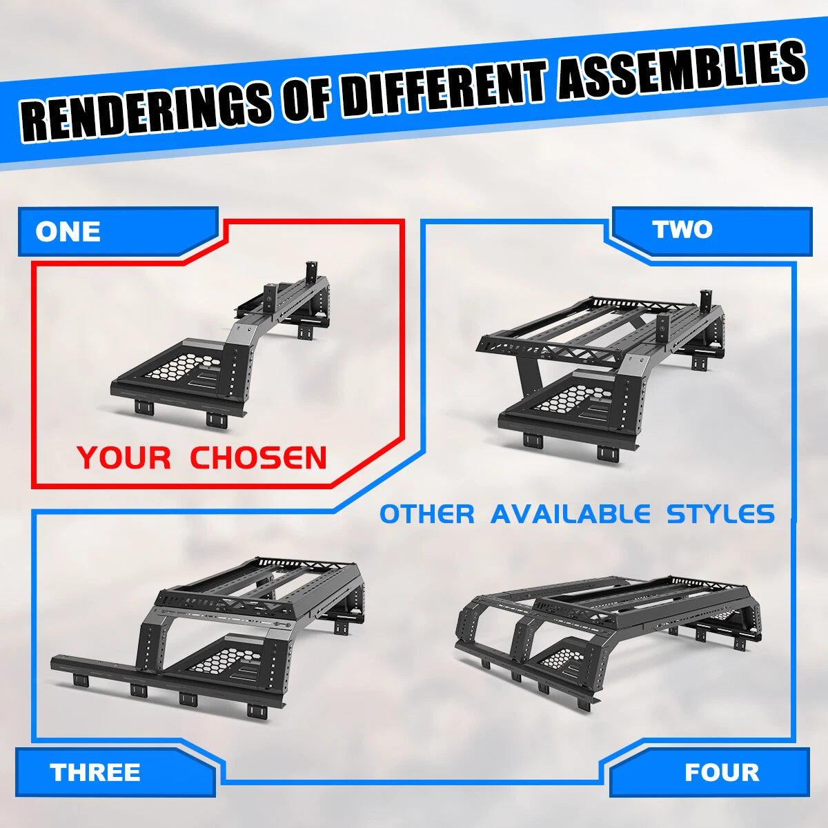 Adjustable Sport Bar Chase Rack Roll Bar Fit For 2005-2025 Toyota Tacoma