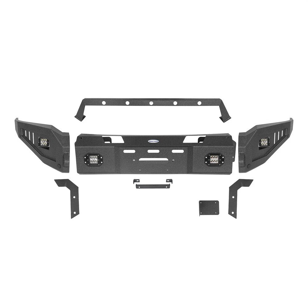 Off-Road Front Bumper w/ Winch Plate & LED Lights Fit For 2018 2019 2020 Ford F150