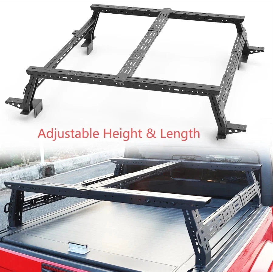 14''-17'' Overland Bed Rack Overland Cargo Carrier with 3 Crossbars Fit For Ram 1500/Gladiator/Tacoma