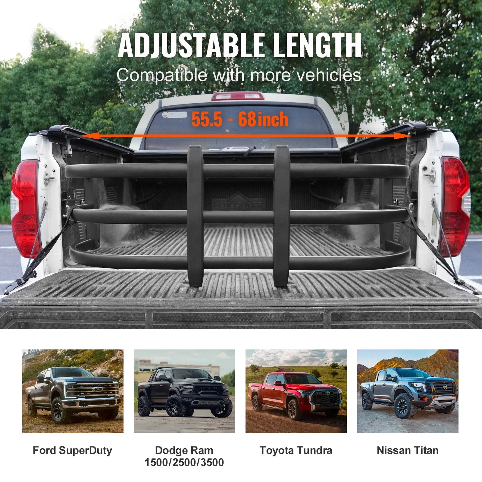 adjustable length bed extender 55 to 68 inches