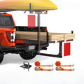 heavy duty steel hitch mount bed extender with reflective tape