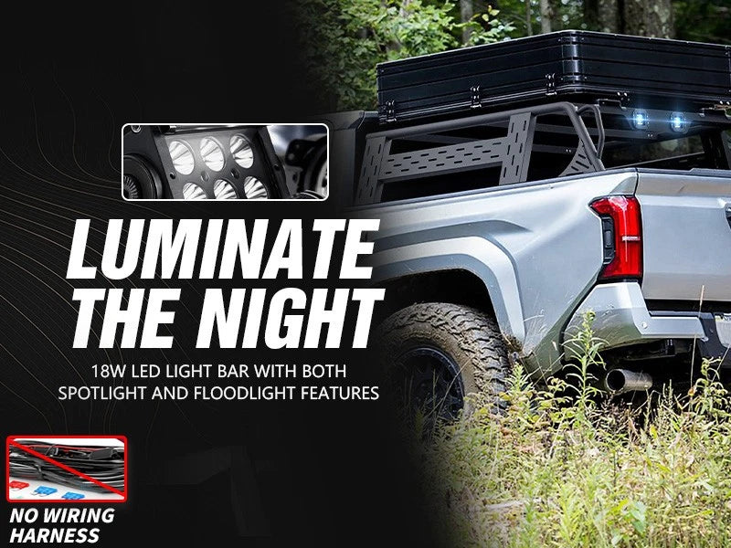 1000lbs Adjustable Overland Truck Bed Rack Cargo Carrier Fit For 2005-2025 Toyota Tacoma & 2020-2025 Jeep Gladiator JT