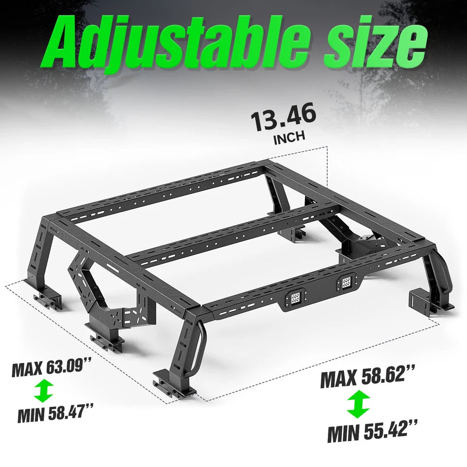 Bed Racks Truck Cargo Carrier 16.73" Fit For F150/JT/Frontier/Colorado/Canyon/Tacoma