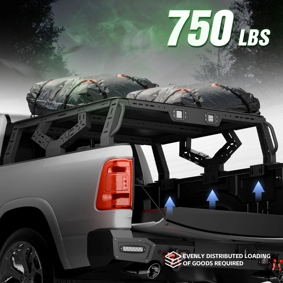 Bed Racks Truck Cargo Carrier 16.73" Fit For F150/JT/Frontier/Colorado/Canyon/Tacoma