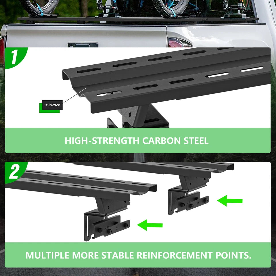Adjustable Universal Truck Bed Rack Cargo Carrier Fit For Silverado/Ram/Titan/Tacoma/JT/Tundra