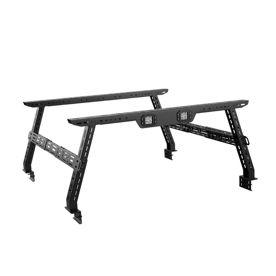 Adjustable 16-24.8" Universal Truck Bed Rack Cargo Carrier with 2 Led Lights Fit For Silverado/Sierra/Ram