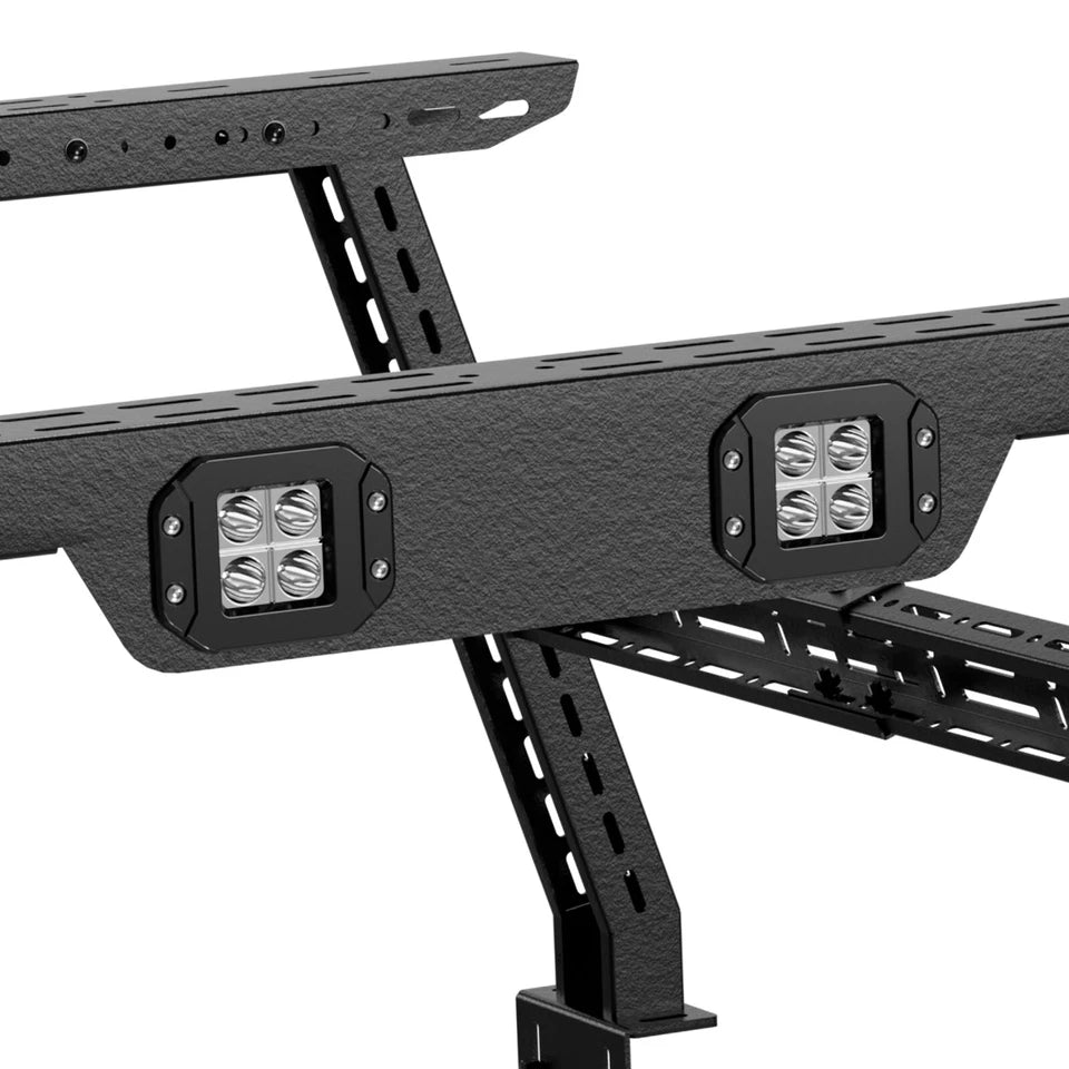 Adjustable 16-24.8" Universal Truck Bed Rack Cargo Carrier with 2 Led Lights Fit For Silverado/Sierra/Ram